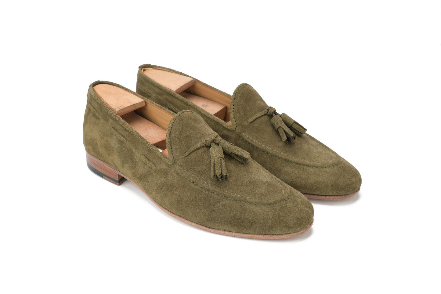 Bond X2 Men’s Tassel Loafers Green Suede