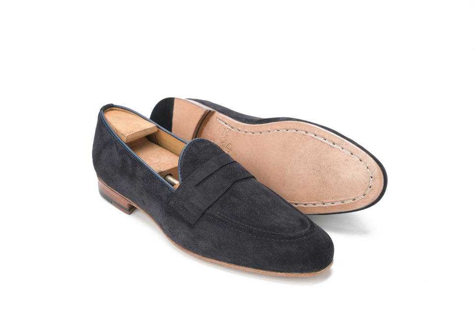 Muso X2 Men’s Penny Loafers Midnight Blue Suede