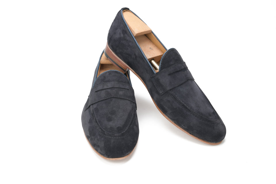 Muso X2 Men’s Penny Loafers Midnight Blue Suede