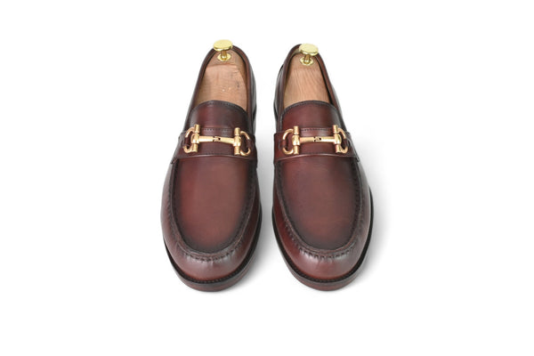 Munich Horsebit X1 Reddish Brown Two-tone Loafers