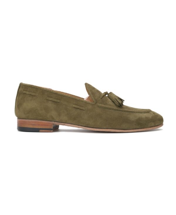 Bond X2 Men’s Tassel Loafers Green Suede