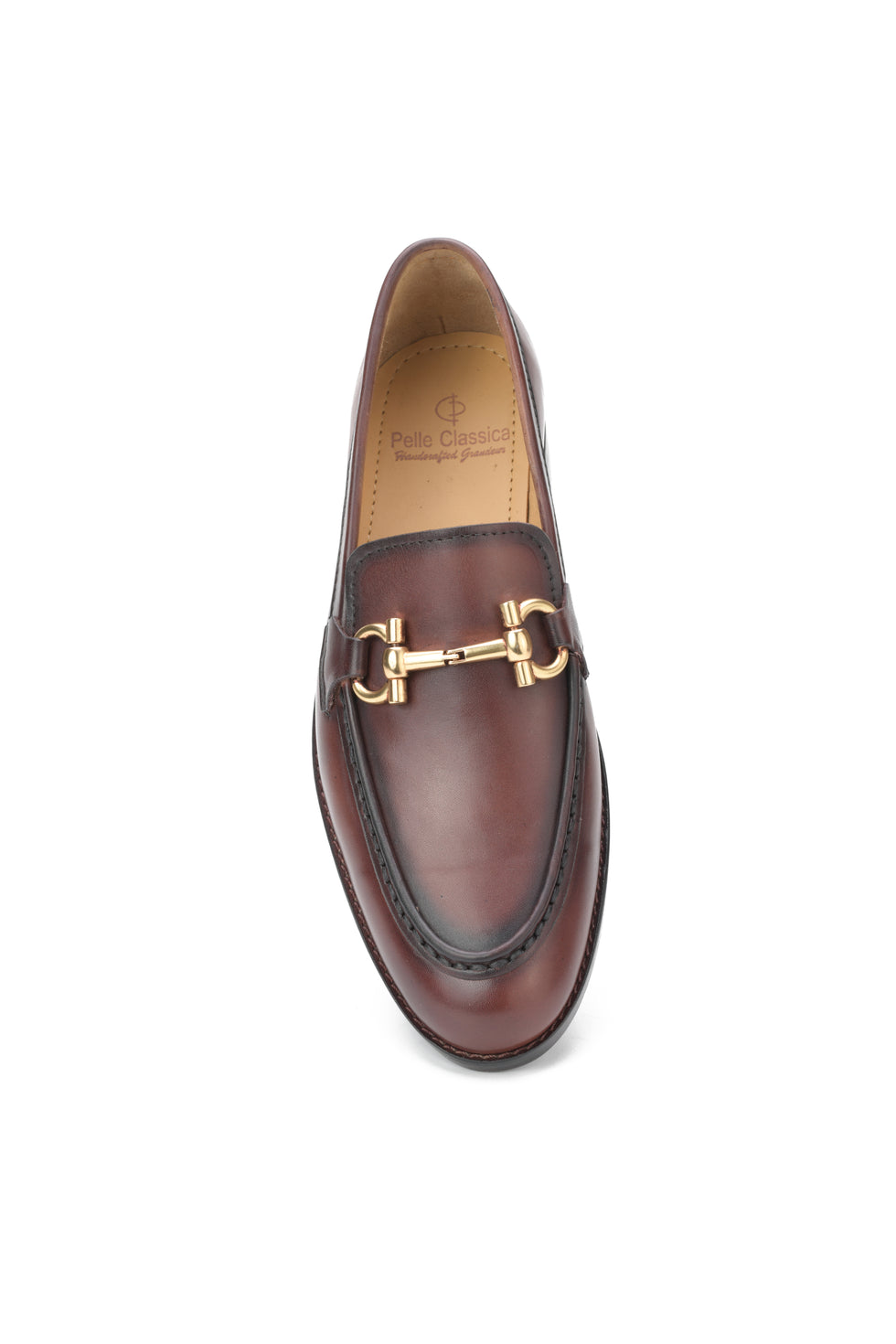 Bali Men’s Horsebit Loafer Burnish Brown Hand-Painted Shoes