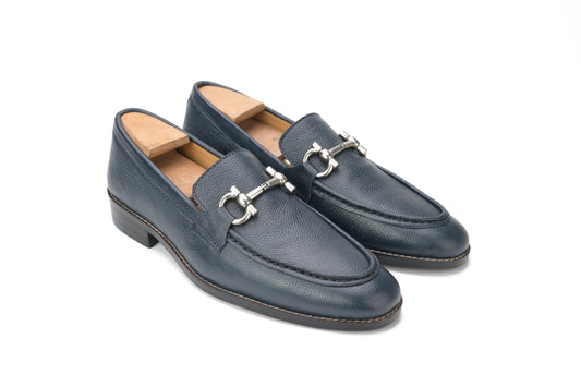 Bali X1 Dark Blue Calf Mild Horsebit Loafers