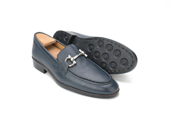 Bali X1 Dark Blue Calf Mild Horsebit Loafers