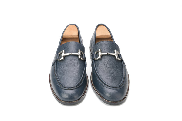 Bali X1 Dark Blue Calf Mild Horsebit Loafers