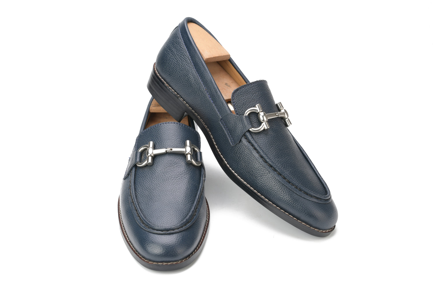 Bali X1 Dark Blue Calf Mild Horsebit Loafers