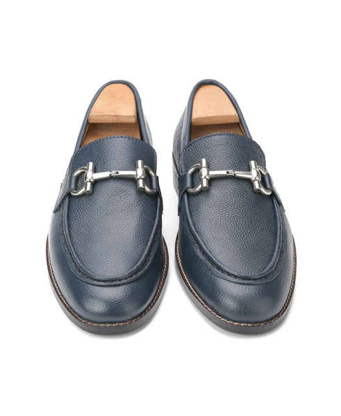 Bali X1 Dark Blue Calf Mild Horsebit Loafers