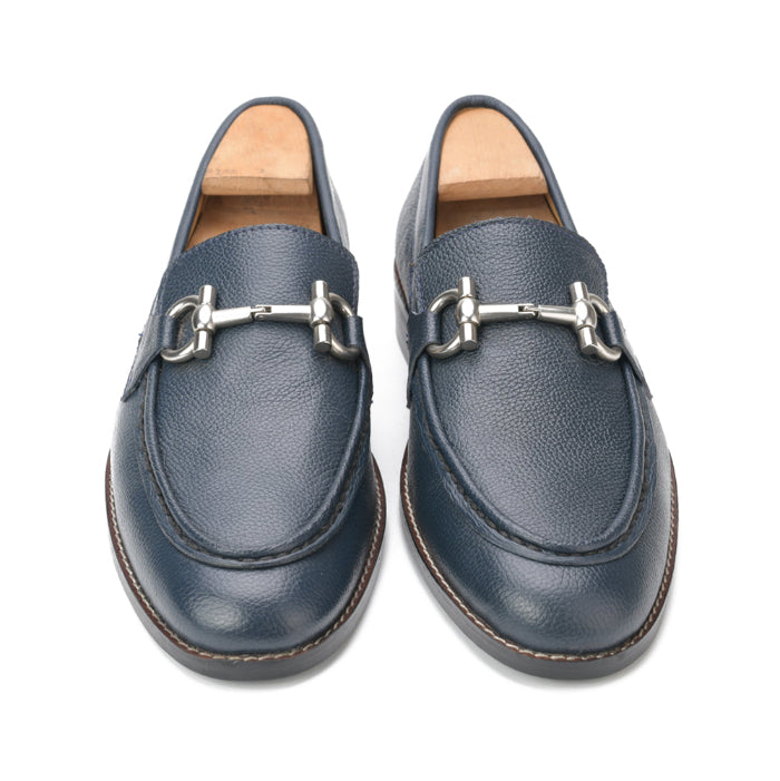Bali X1 Dark Blue Calf Mild Horsebit Loafers