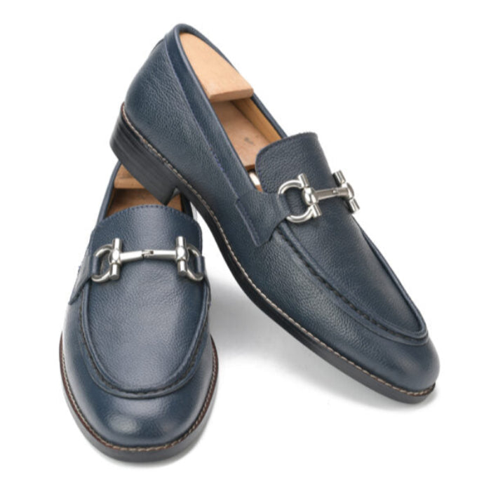 Bali X1 Dark Blue Calf Mild Horsebit Loafers