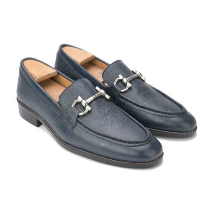 Bali X1 Dark Blue Calf Mild Horsebit Loafers