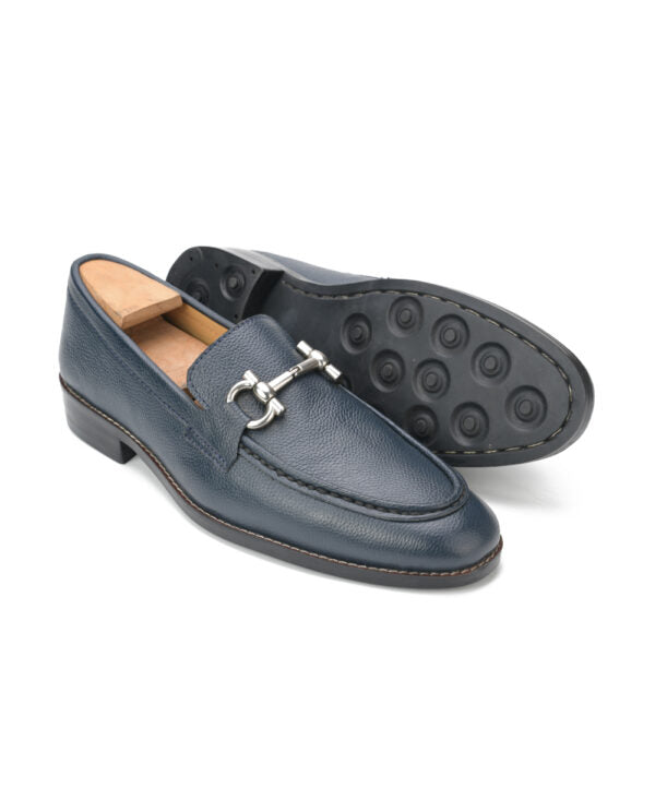 Bali X1 Dark Blue Calf Mild Horsebit Loafers