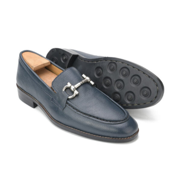 Bali X1 Dark Blue Calf Mild Horsebit Loafers