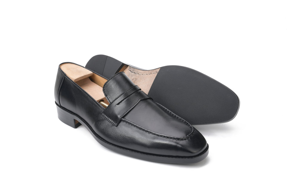 Monaco Men’s Penny Loafers Black Calf