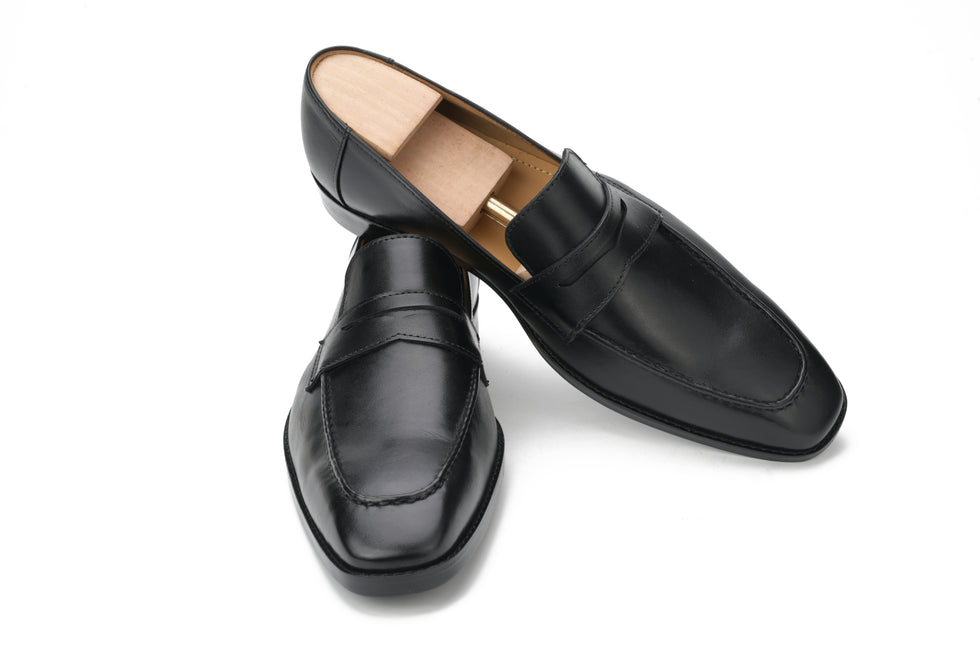 Monaco Men’s Penny Loafers Black Calf