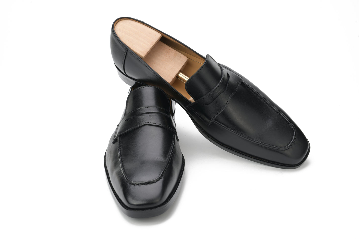 Monaco Men’s Penny Loafers Black Calf
