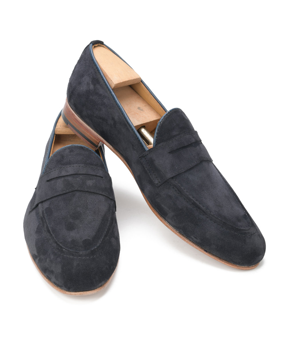 Muso X2 Men’s Penny Loafers Midnight Blue Suede