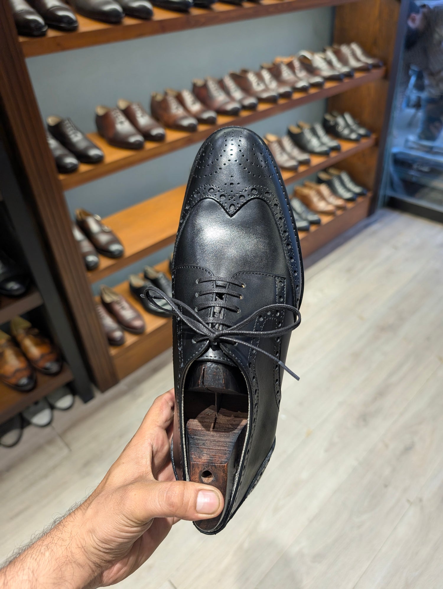 Obsidian Black Wingtip Derby Shoes