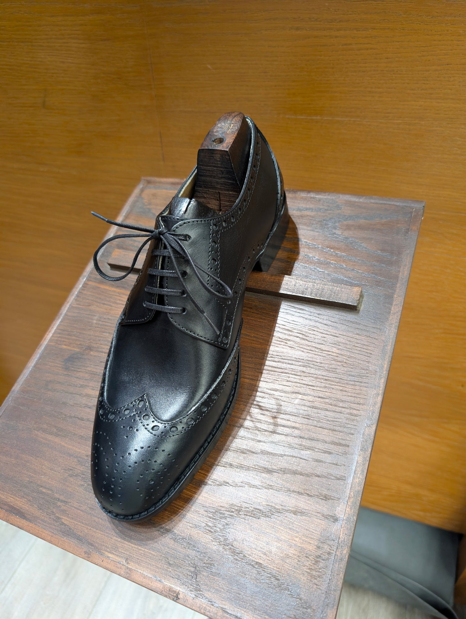 Obsidian Black Wingtip Derby Shoes