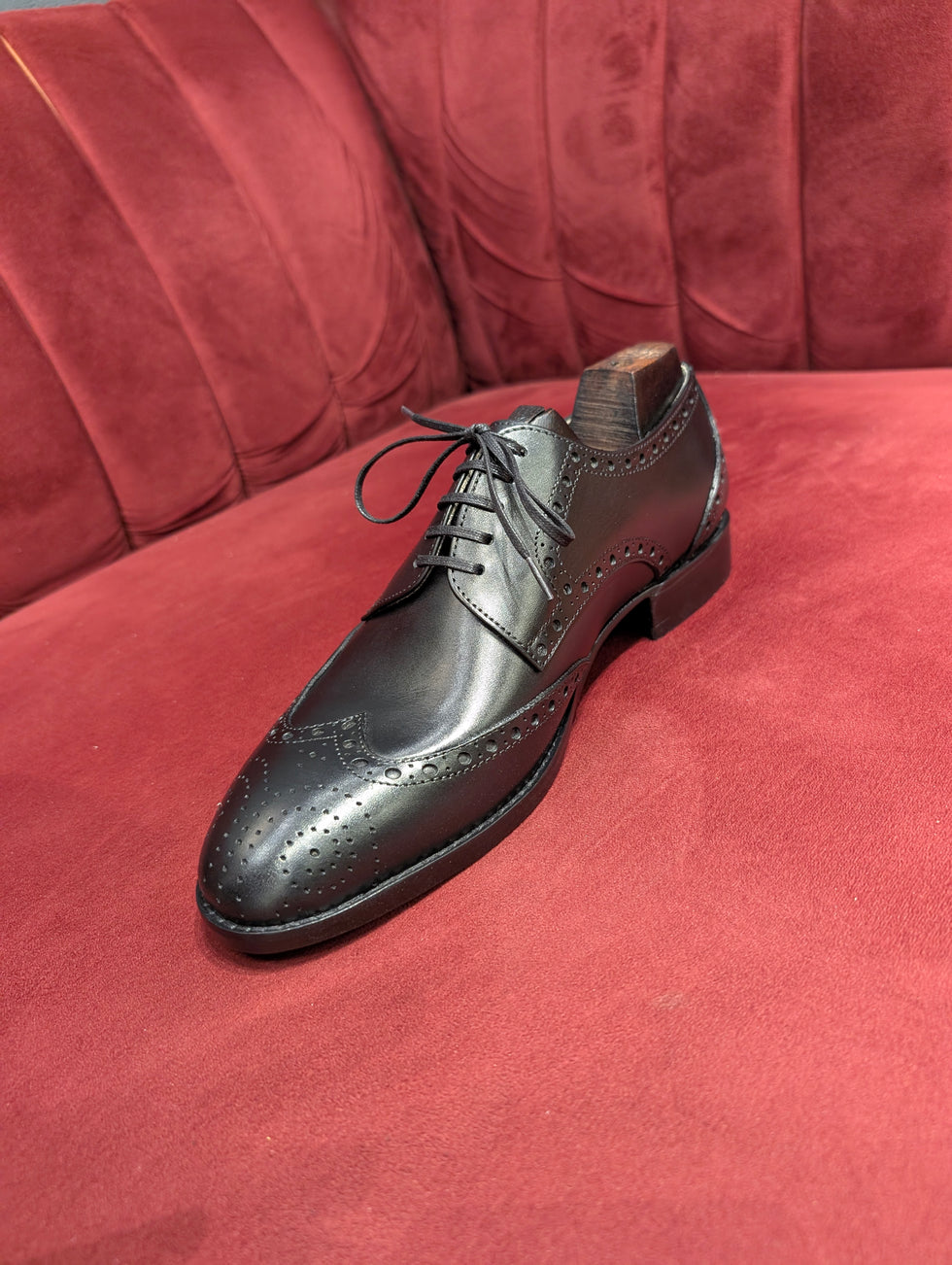 Obsidian Black Wingtip Derby Shoes