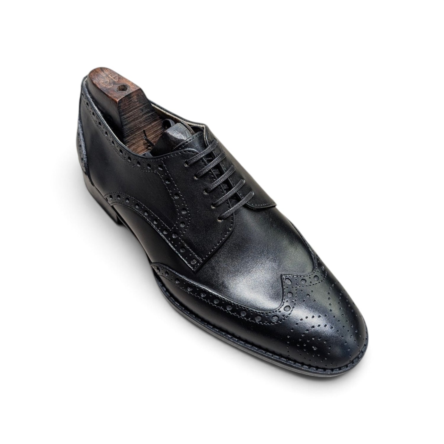 Obsidian Black Wingtip Derby Shoes