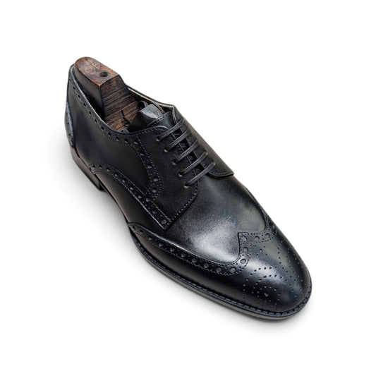 Obsidian Black Wingtip Derby Shoes