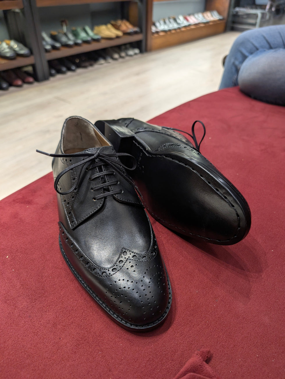 Obsidian Black Wingtip Derby Shoes