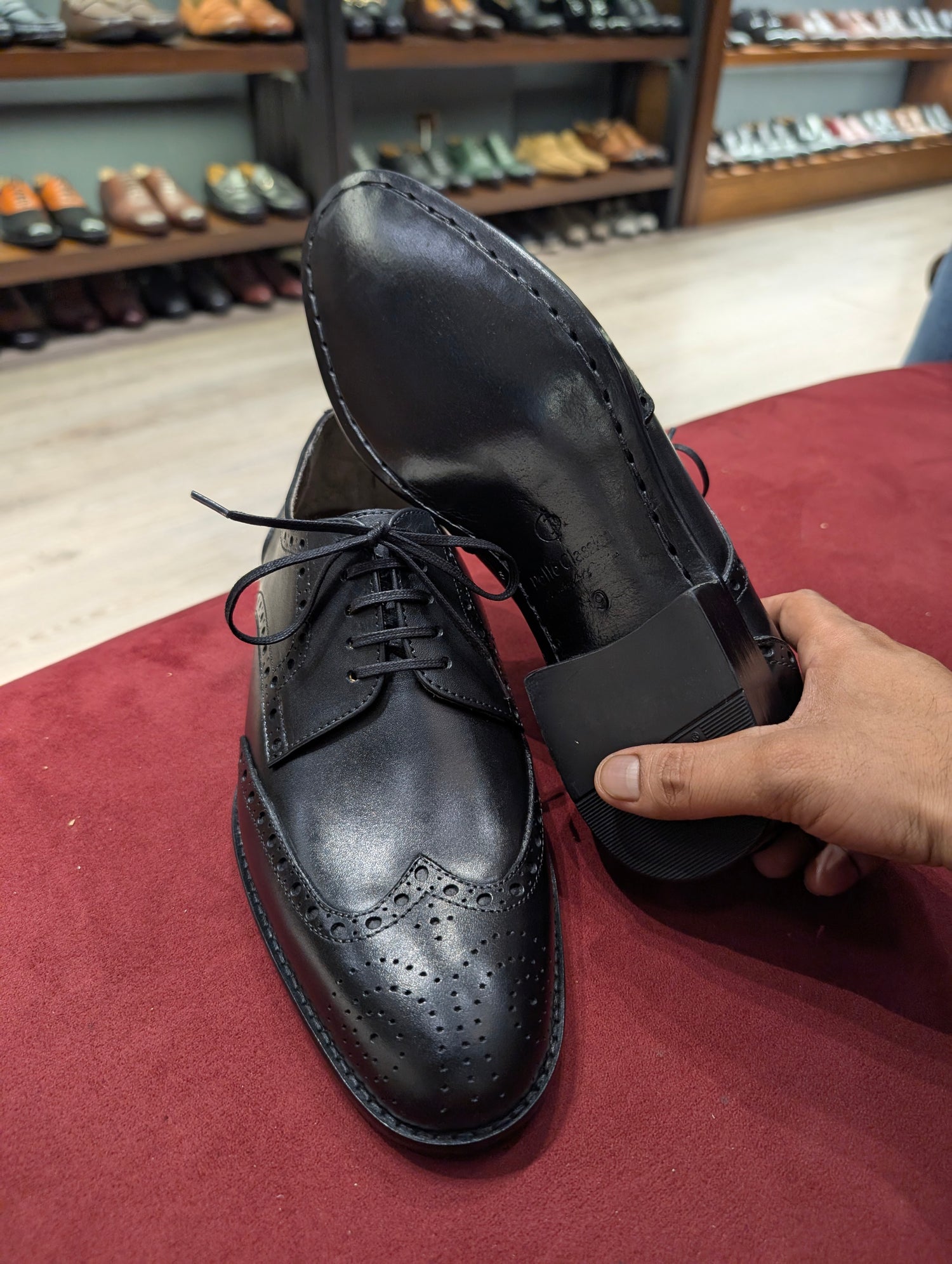 Obsidian Black Wingtip Derby Shoes
