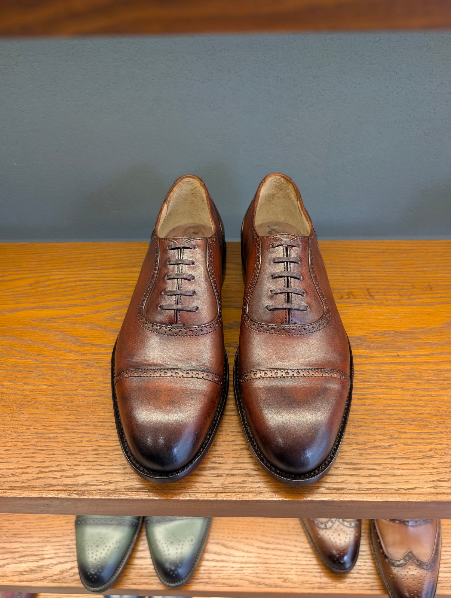 Handwelted Two-Tone Patina Leather Adelaide Oxford
