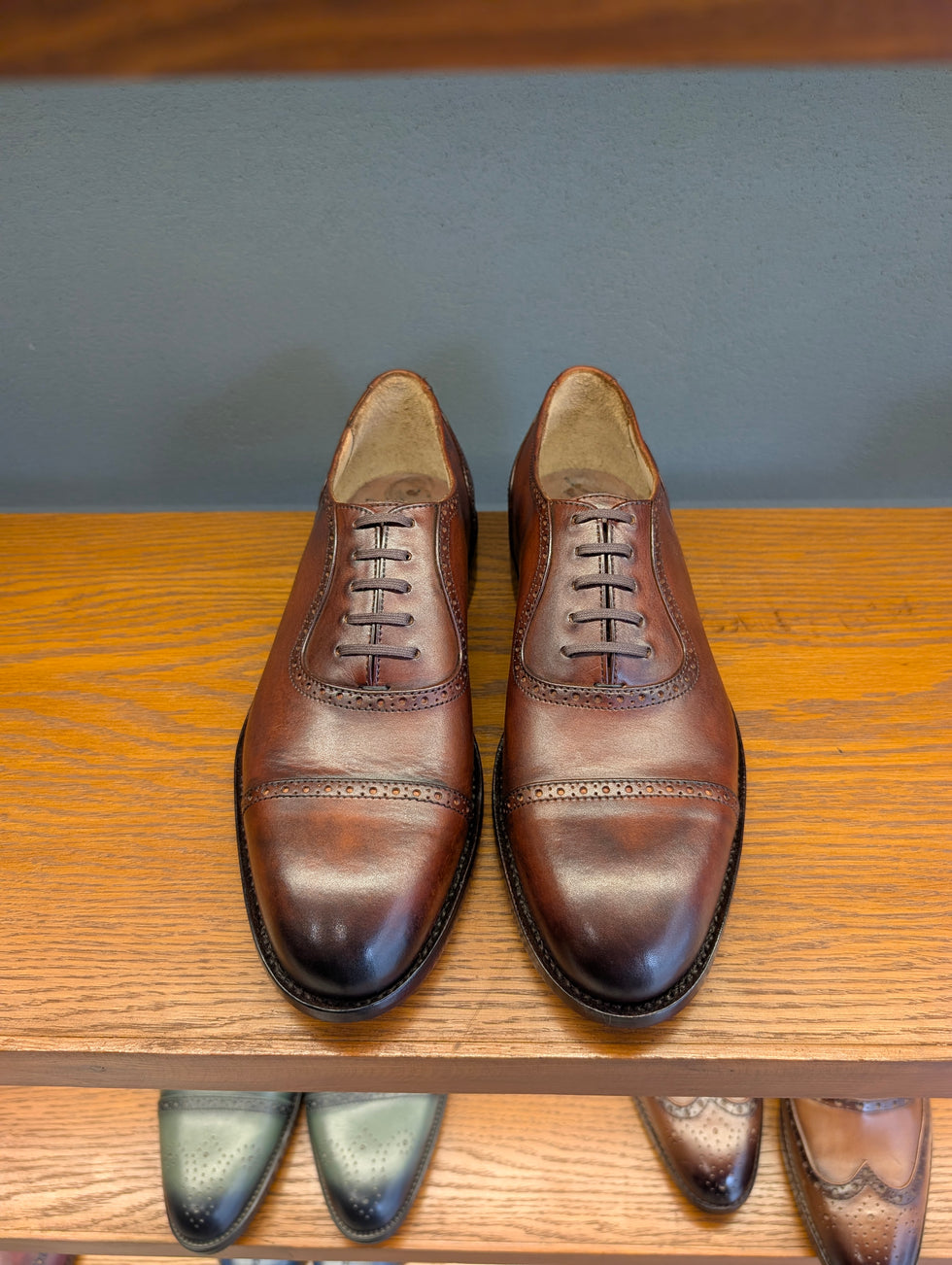 Handwelted Two-Tone Patina Leather Adelaide Oxford
