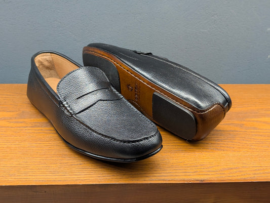 Mocasa Driving Mocassin in Black Grain