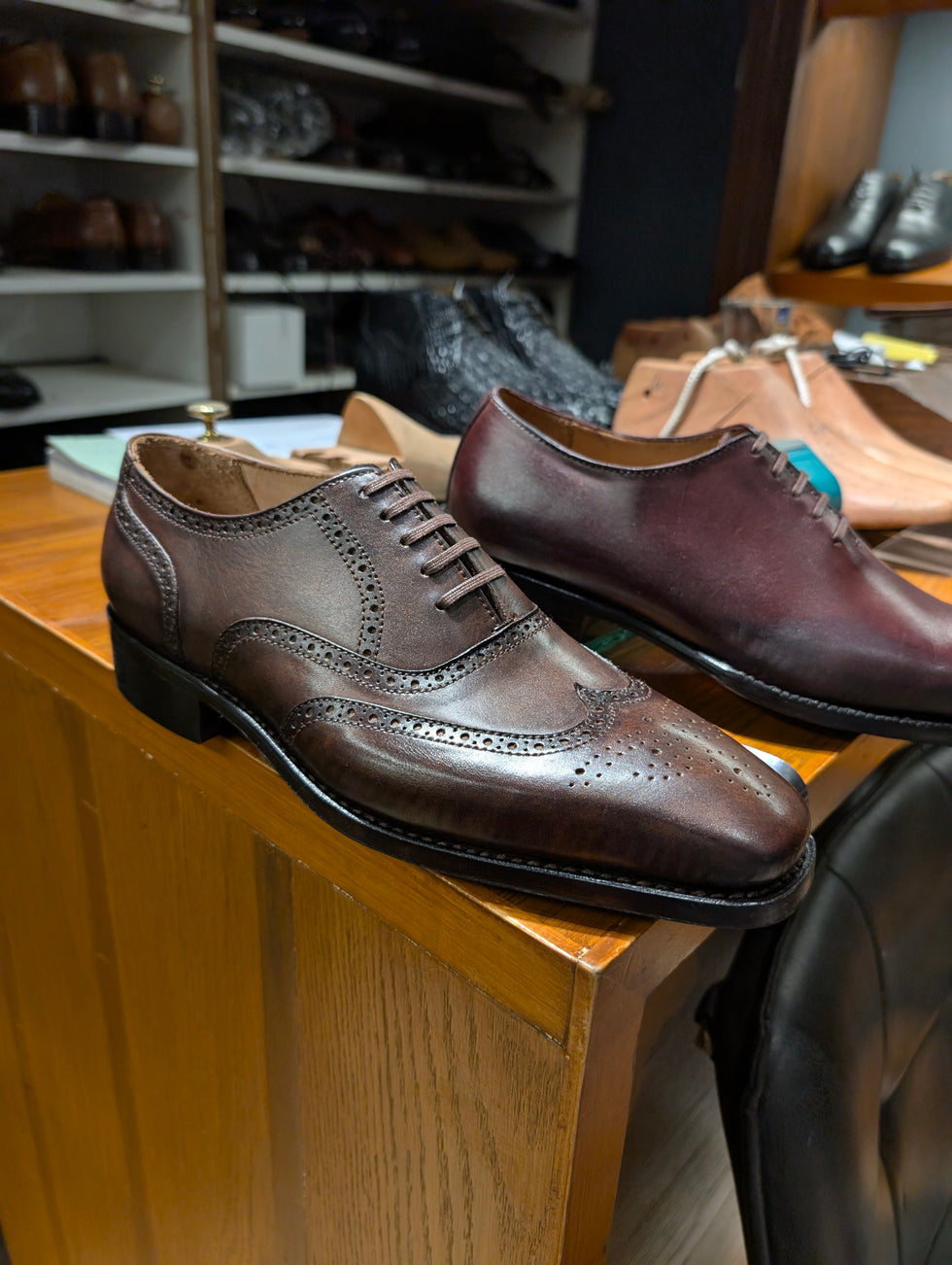 Hand Welted Full Brogue Wingtip Oxfords