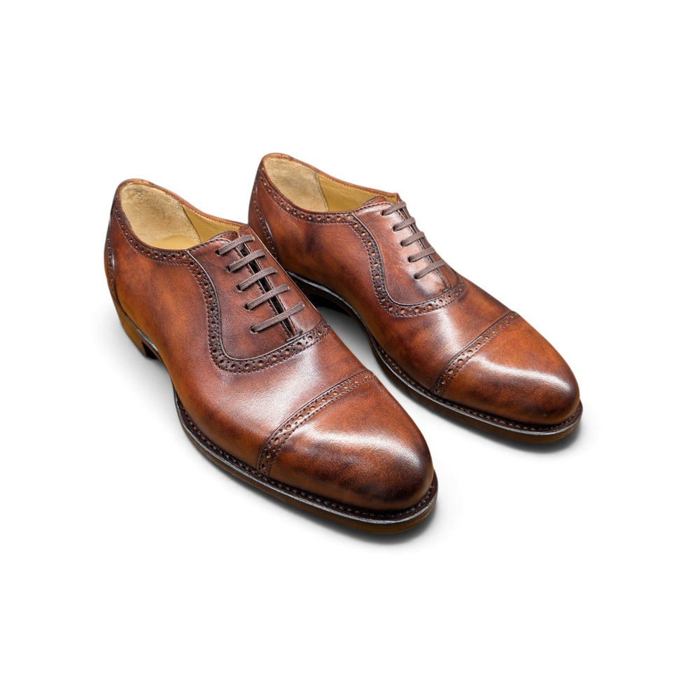 Handwelted Two-Tone Patina Leather Adelaide Oxford