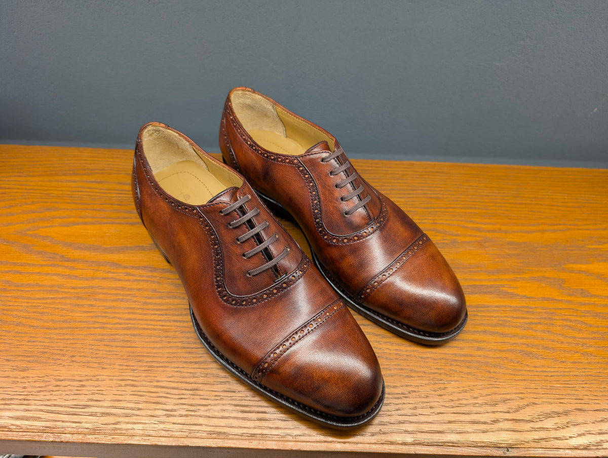 Handwelted Two-Tone Patina Leather Adelaide Oxford