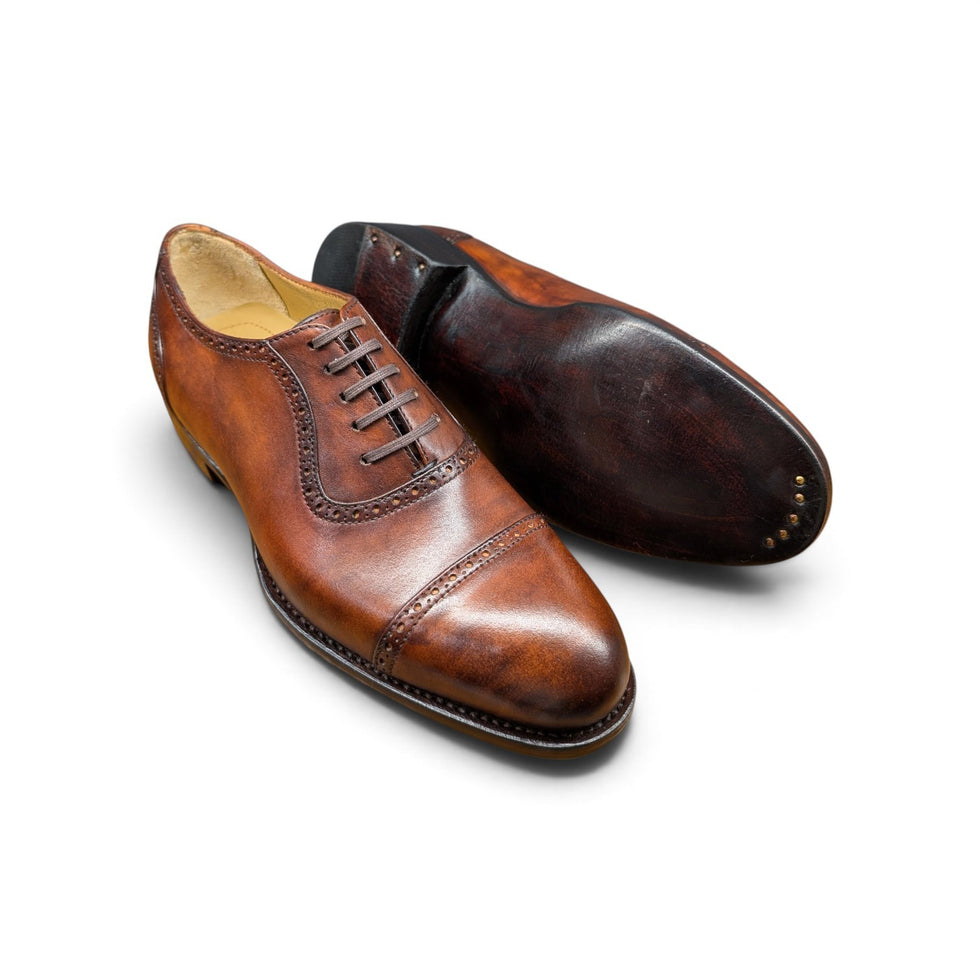 Handwelted Two-Tone Patina Leather Adelaide Oxford