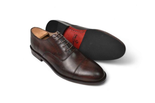 Bristol X3 Men's Formal Cao Toe Oxford Shoe Brown leather handmade